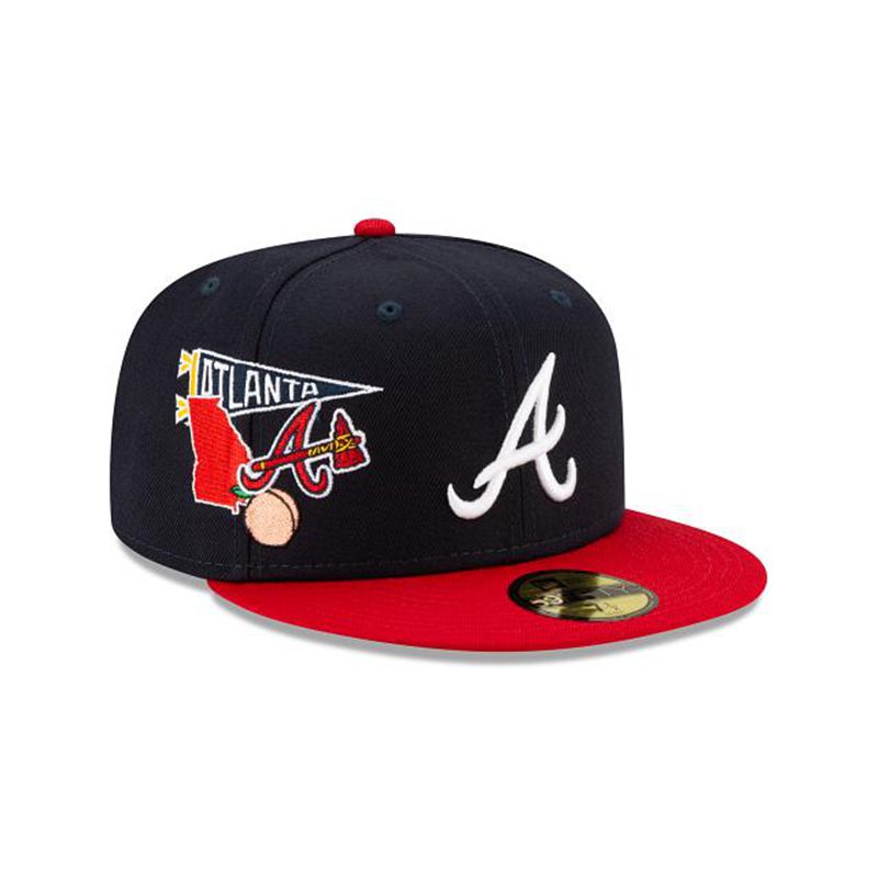 MLB Atlanta Braves City Patch 59Fifty Fitted (SRN0554) - Blue New Era Caps